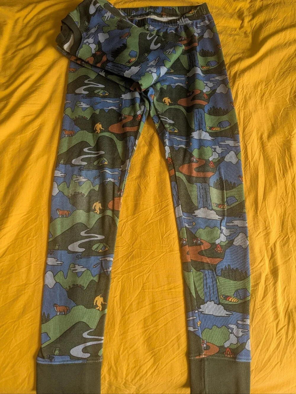 🏕️ L.L. Bean Boy's 100% Organic Cotton Scenic Print Pajama Set; Size: 10